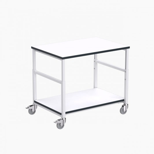 Carrello ESD Swift 710 1000x700 mm con due ripiani, altezza regolabile, 4 ruote girevoli in gomma e capacità di carico 150 kg