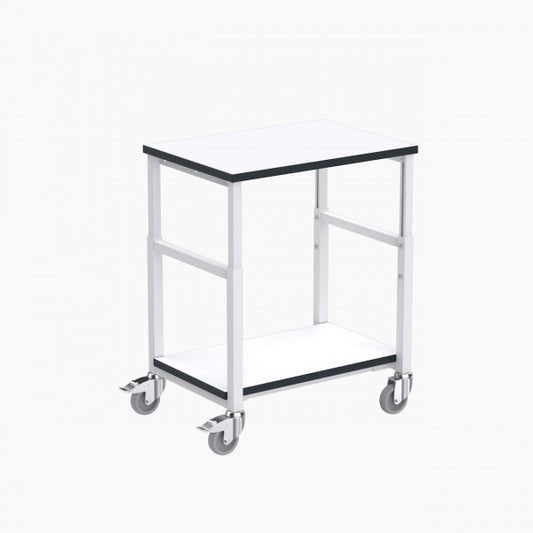 Carrello Swift 507 700x500 mm con due ripiani, altezza regolabile, 4 ruote girevoli in gomma e capacità di carico 100 kg