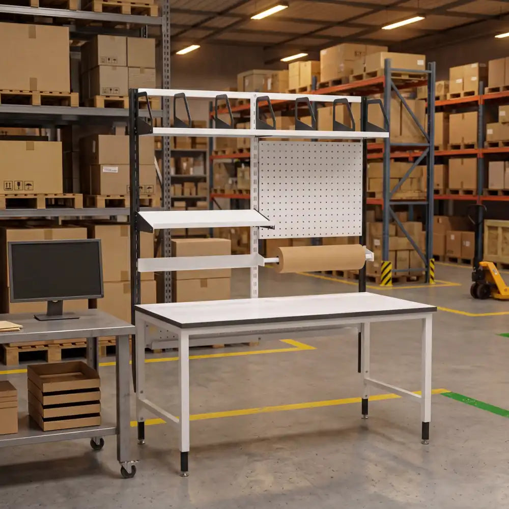 Tavolo da imballaggio Nova PackPlus con altezza regolabile manualmente